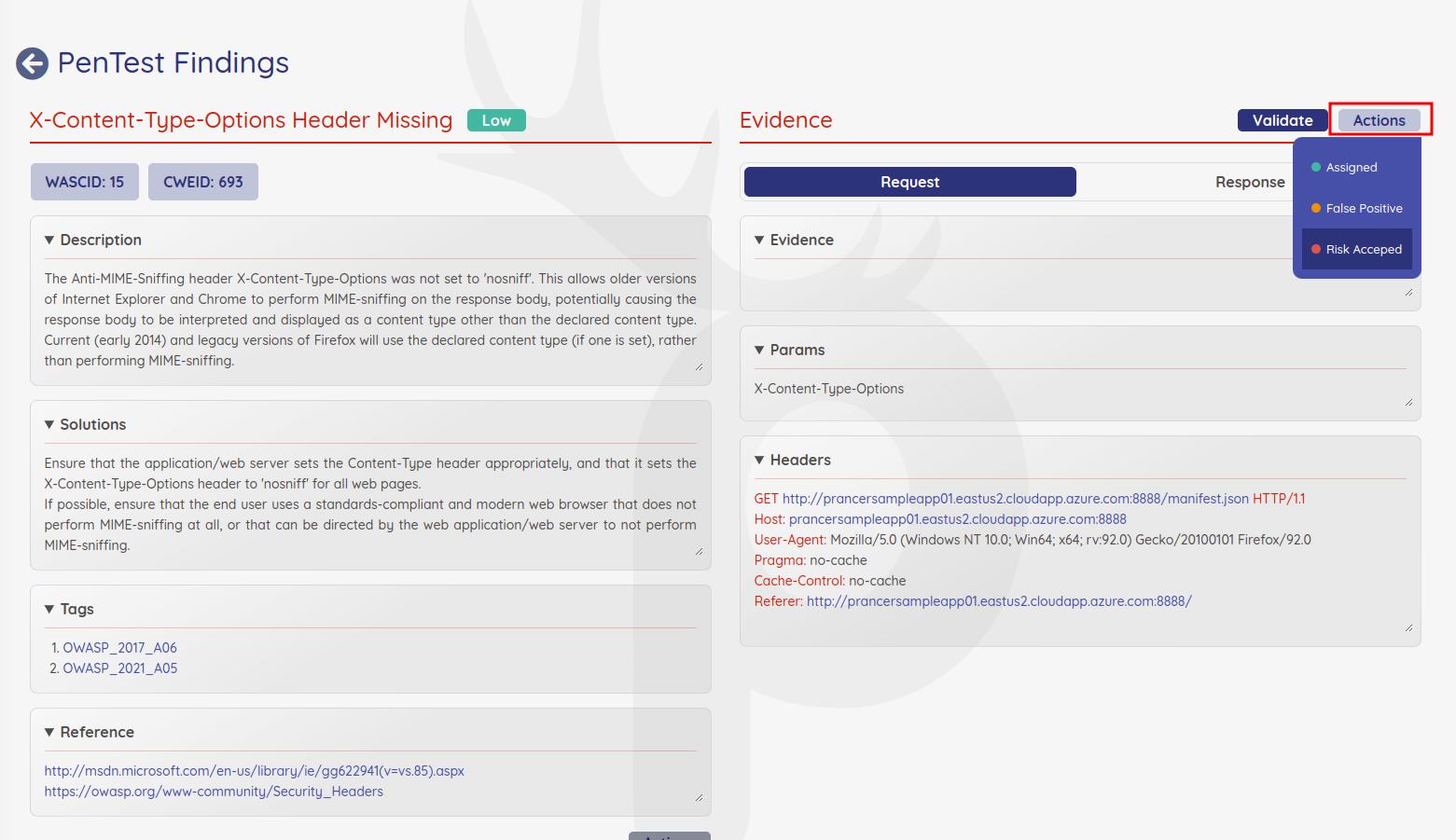 Pentest Findings — Prancer Docs