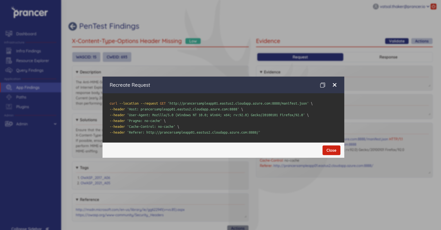 Pentest Findings — Prancer Docs