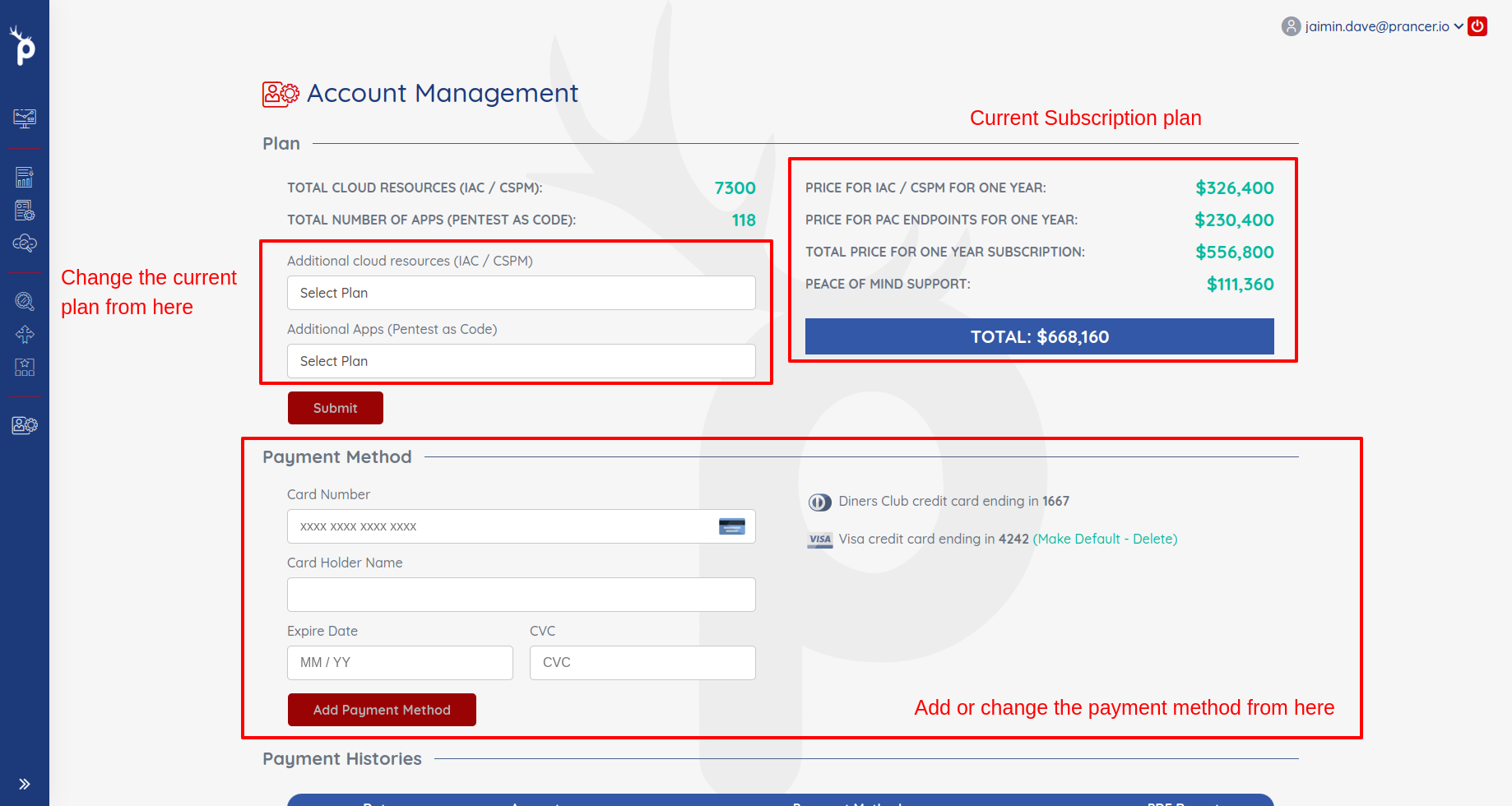 Account Management — Prancer Docs