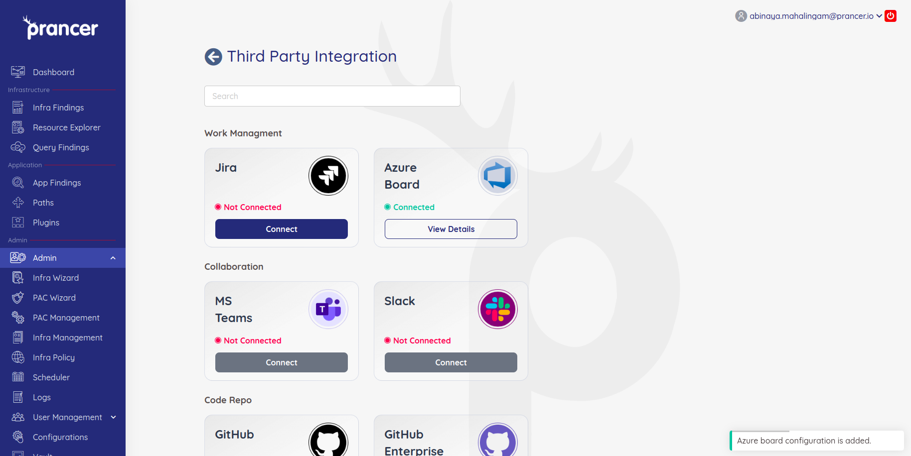 Third-party Integrations — Prancer Docs