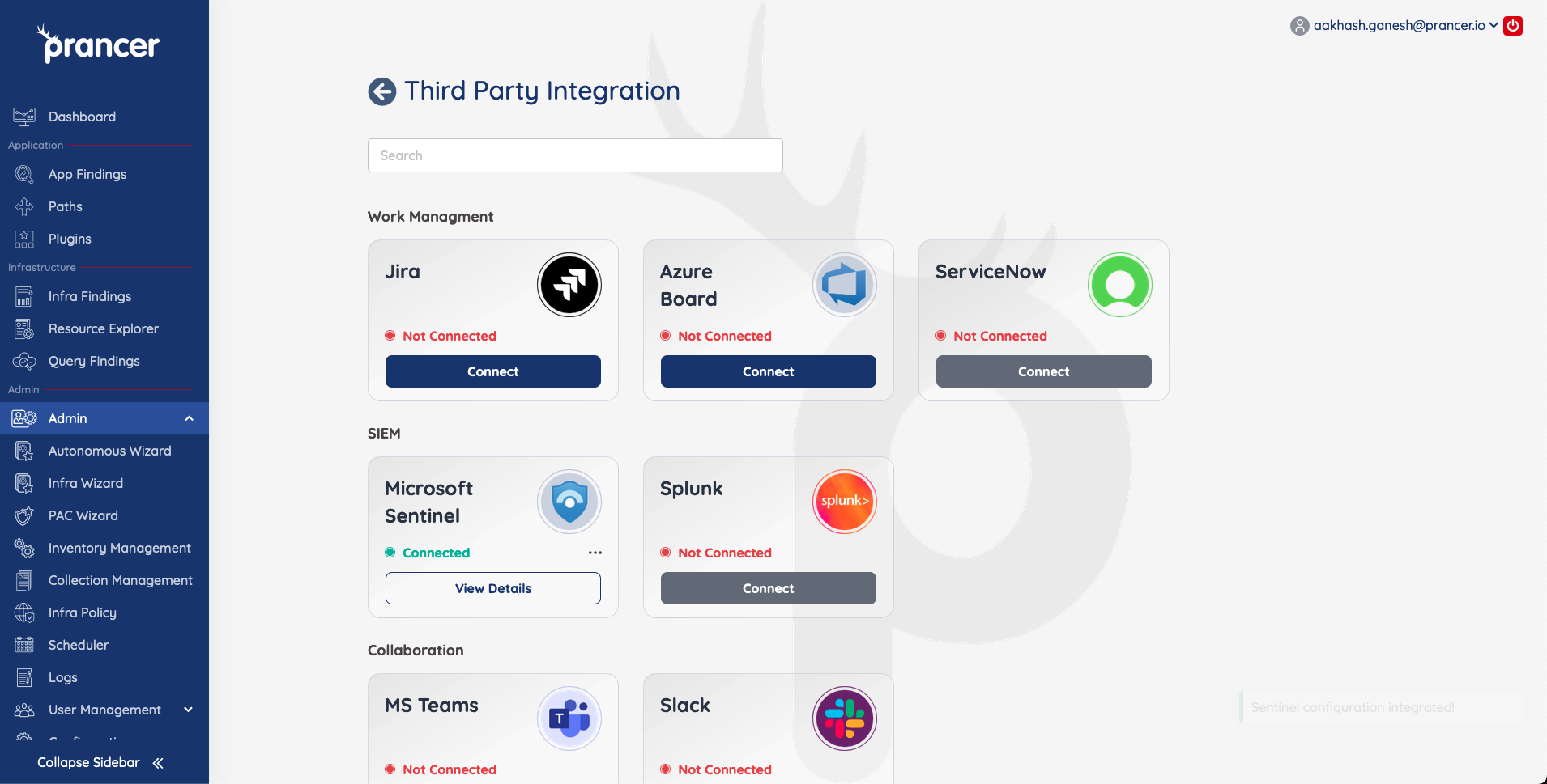 Third-party Integrations — Prancer Docs