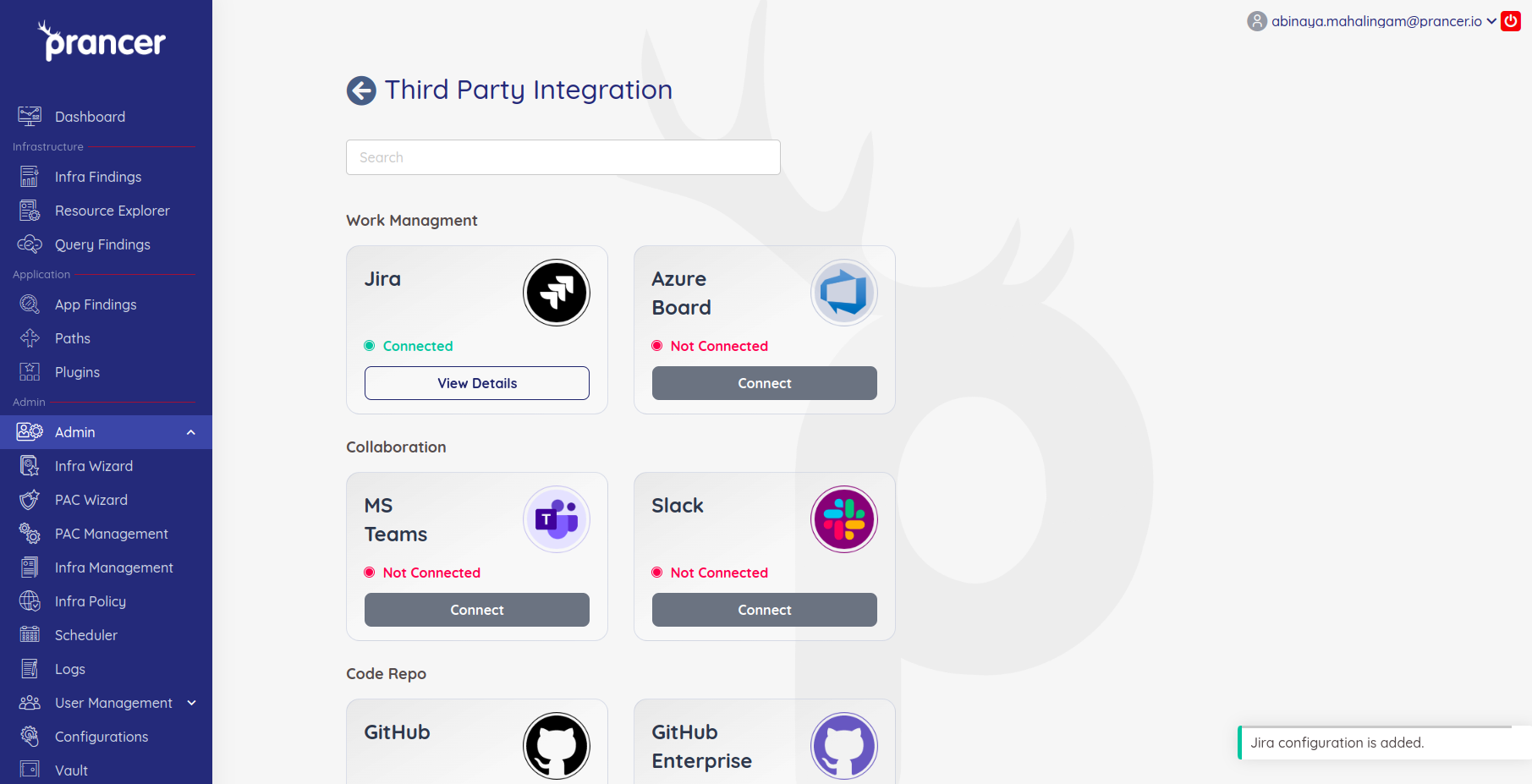 Third-party Integrations — Prancer Docs