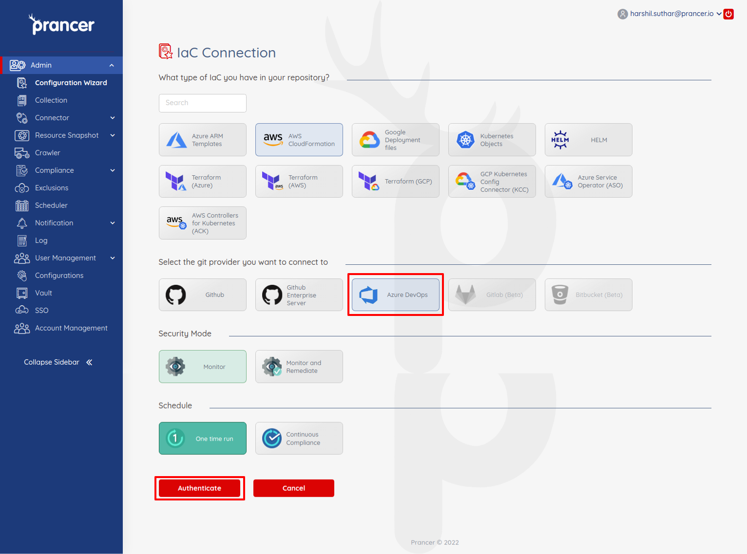 Wizard - IaC ADO — Prancer Docs