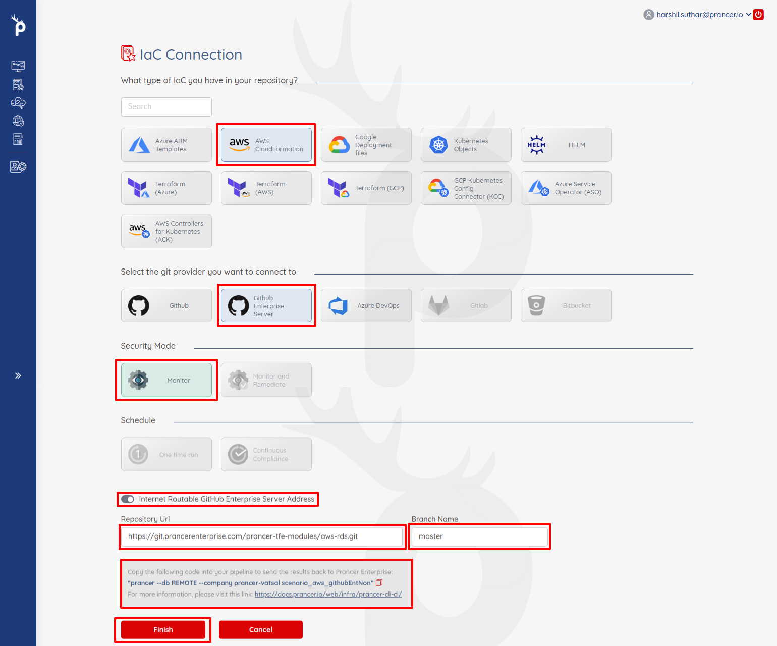 Wizard - IaC GitHub Enterprise Non Routable — Prancer Docs